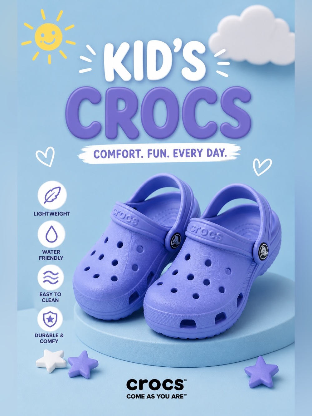 💜 Crocs Kids Classic Clogs in Purple